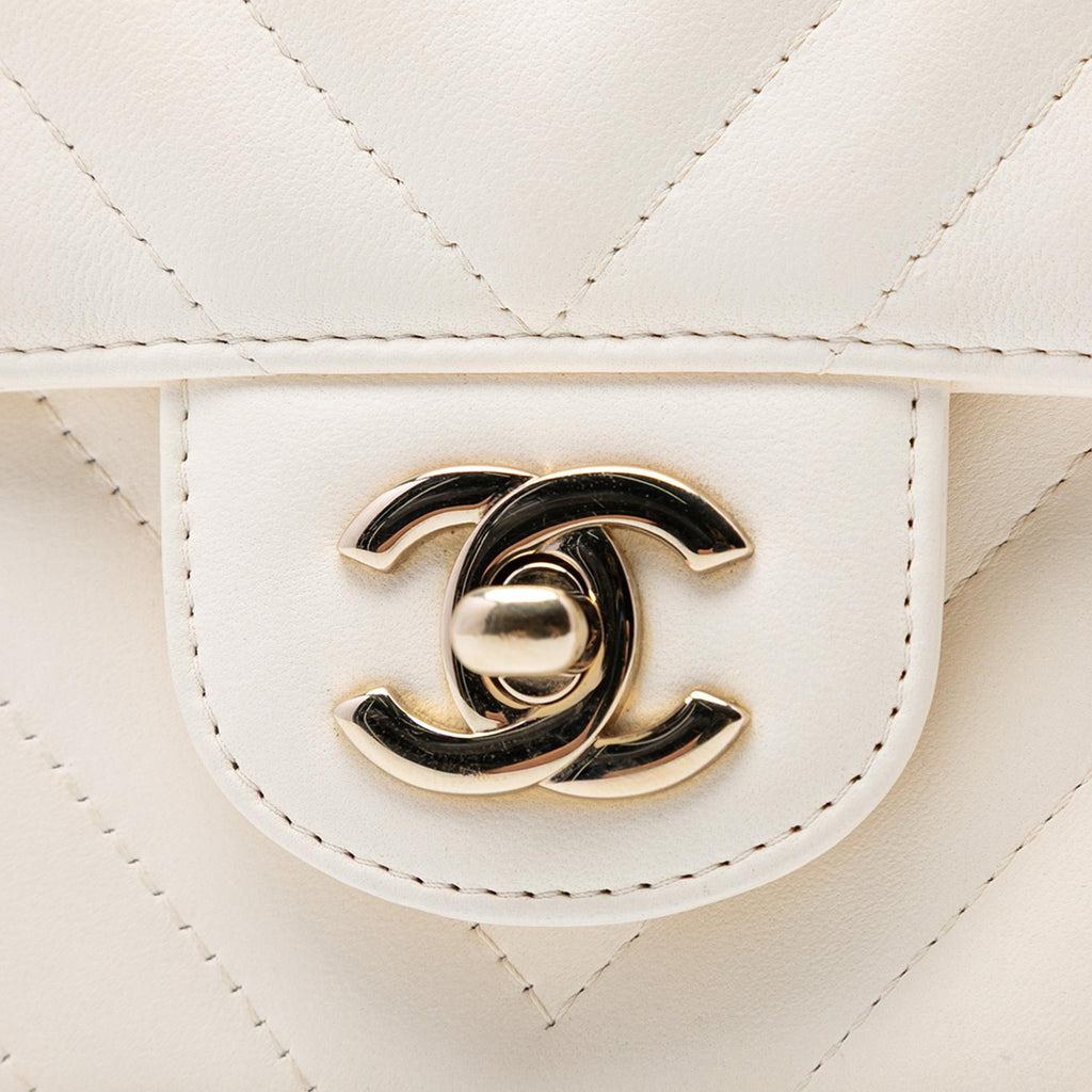Chanel Mini Rectangular Classic Chevron Lambskin Single Flap