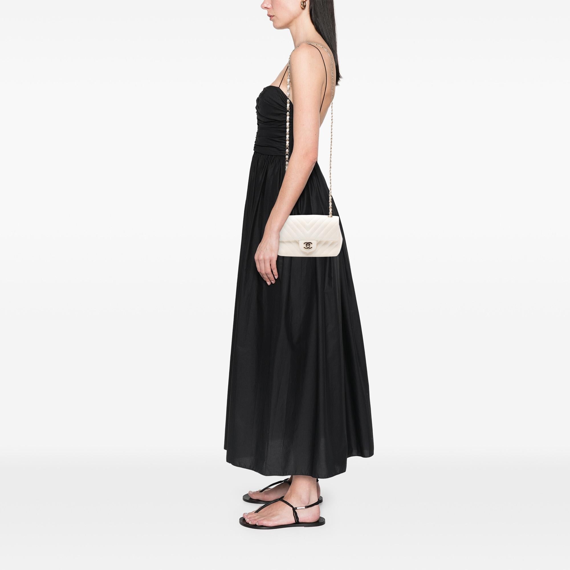 Chanel Mini Rectangular Classic Chevron Lambskin Single Flap