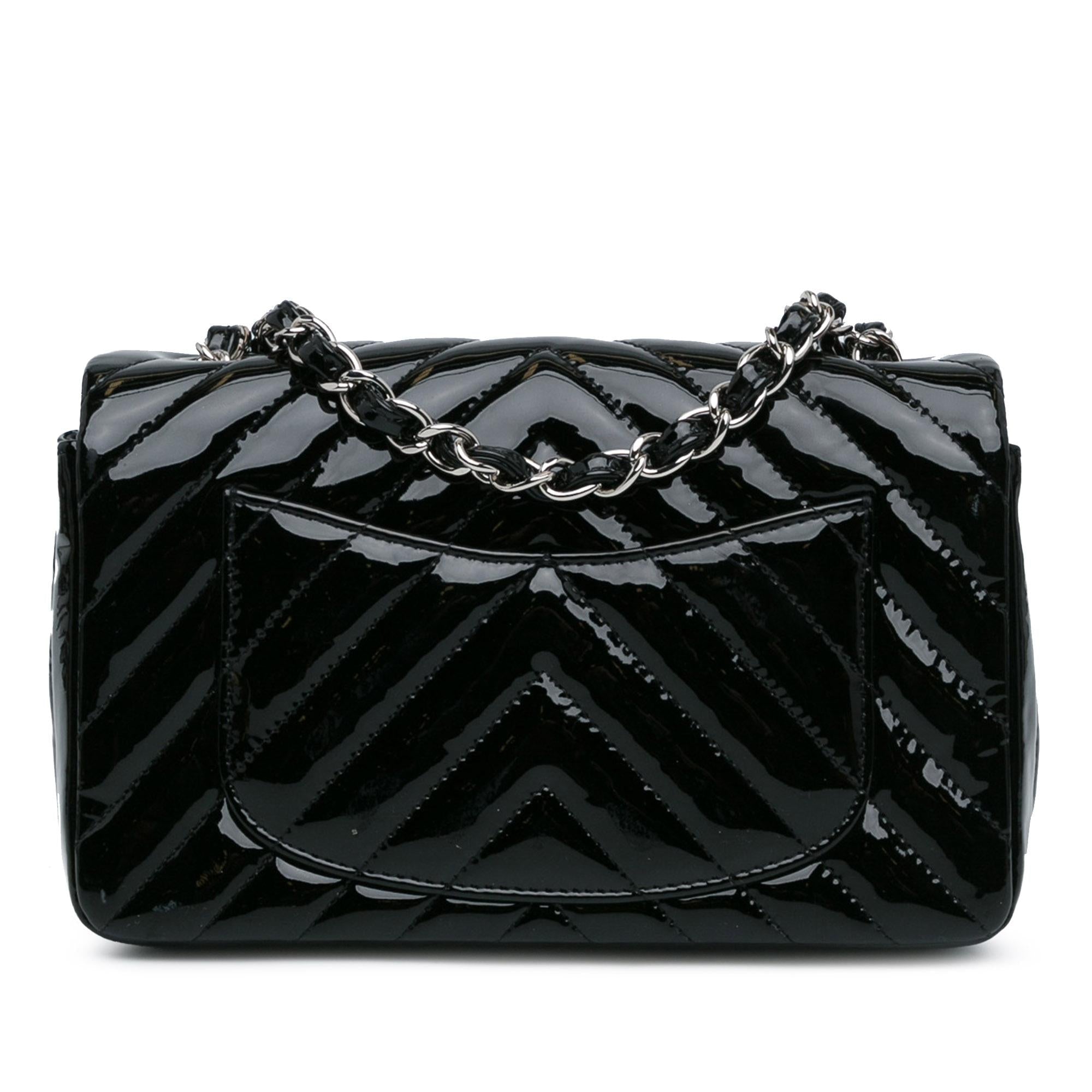 Chanel Mini Rectangular Classic Chevron Patent Single Flap (SHG-3MlT53)