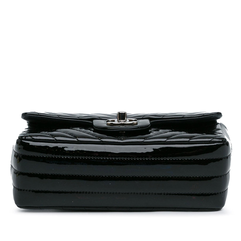 Chanel Mini Rectangular Classic Chevron Patent Single Flap (SHG-3MlT53)
