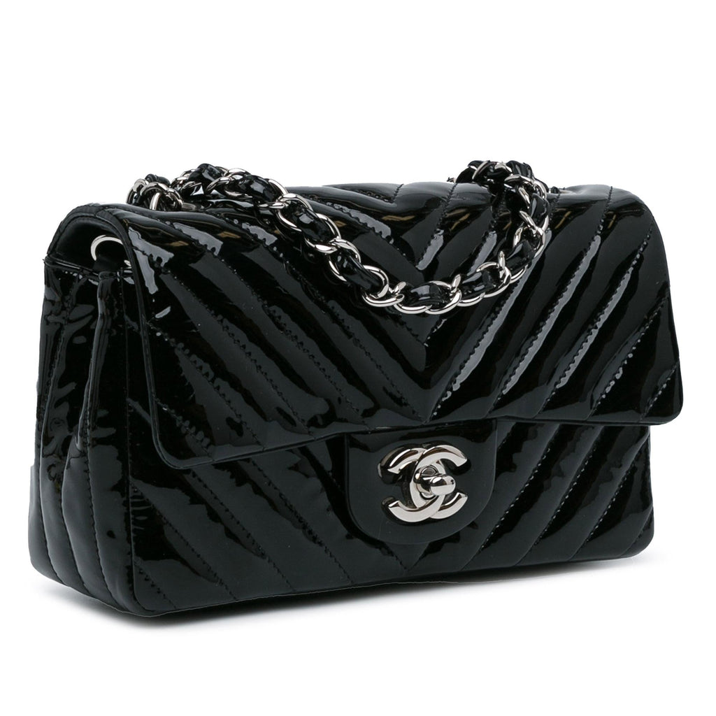 Chanel Mini Rectangular Classic Chevron Patent Single Flap (SHG-3MlT53)