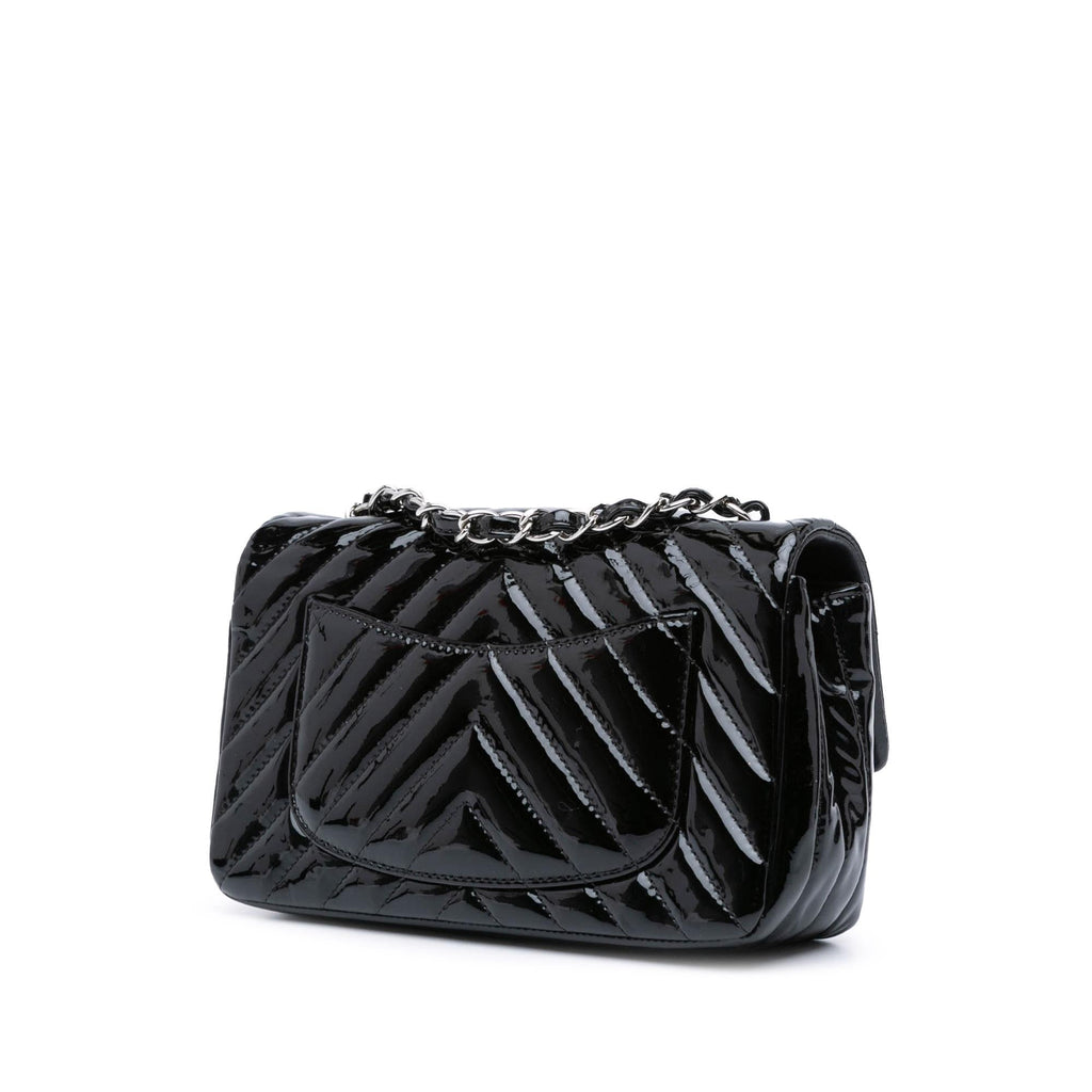 Chanel Mini Rectangular Classic Chevron Patent Single Flap