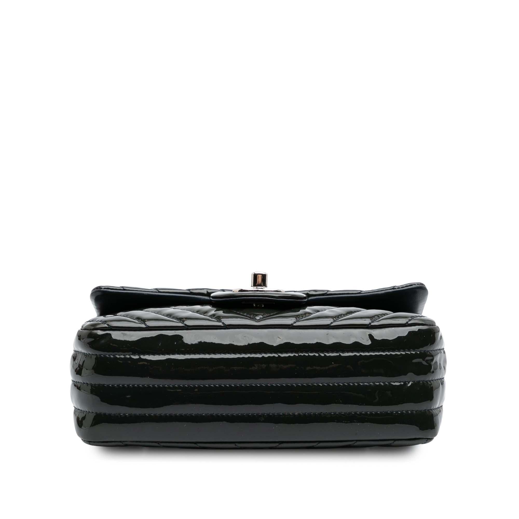 Chanel Mini Rectangular Classic Chevron Patent Single Flap