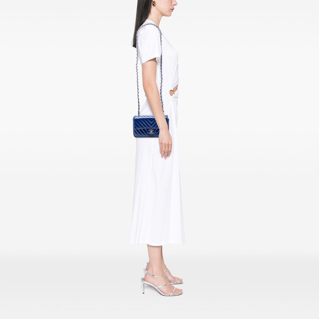 Chanel Mini Rectangular Classic Chevron Patent Single Flap