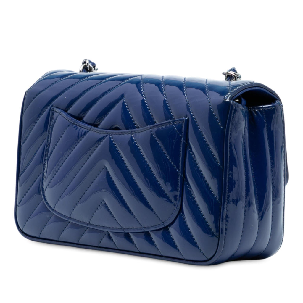 Chanel Mini Rectangular Classic Chevron Patent Single Flap