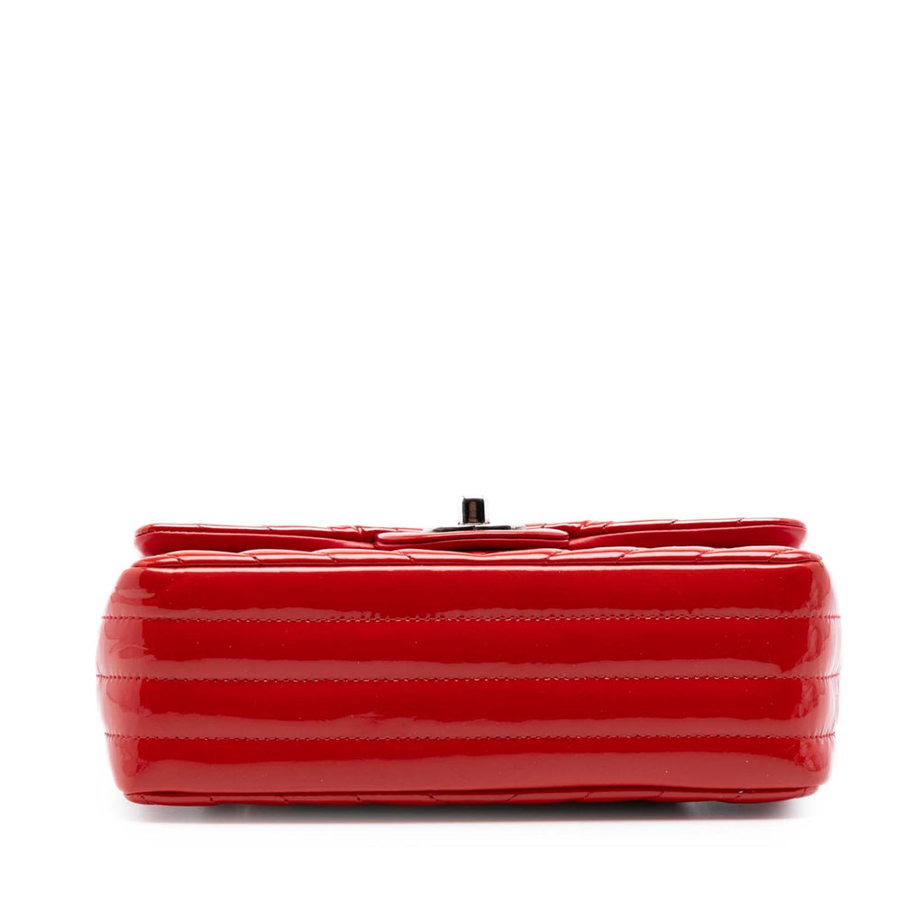 Chanel Mini Rectangular Classic Chevron Patent Single Flap