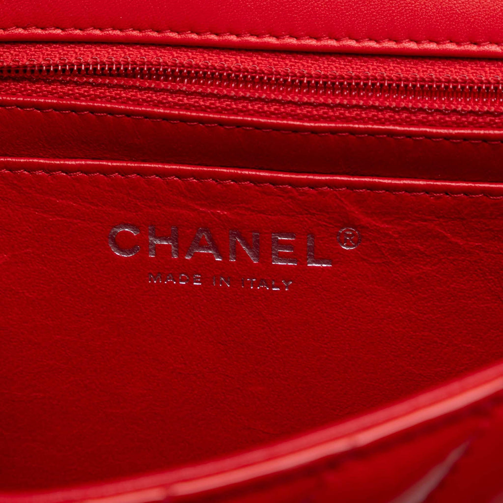 Chanel Mini Rectangular Classic Chevron Patent Single Flap
