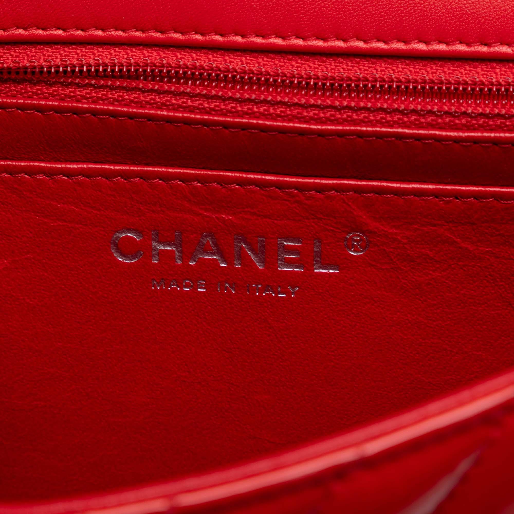 Chanel Mini Rectangular Classic Chevron Patent Single Flap