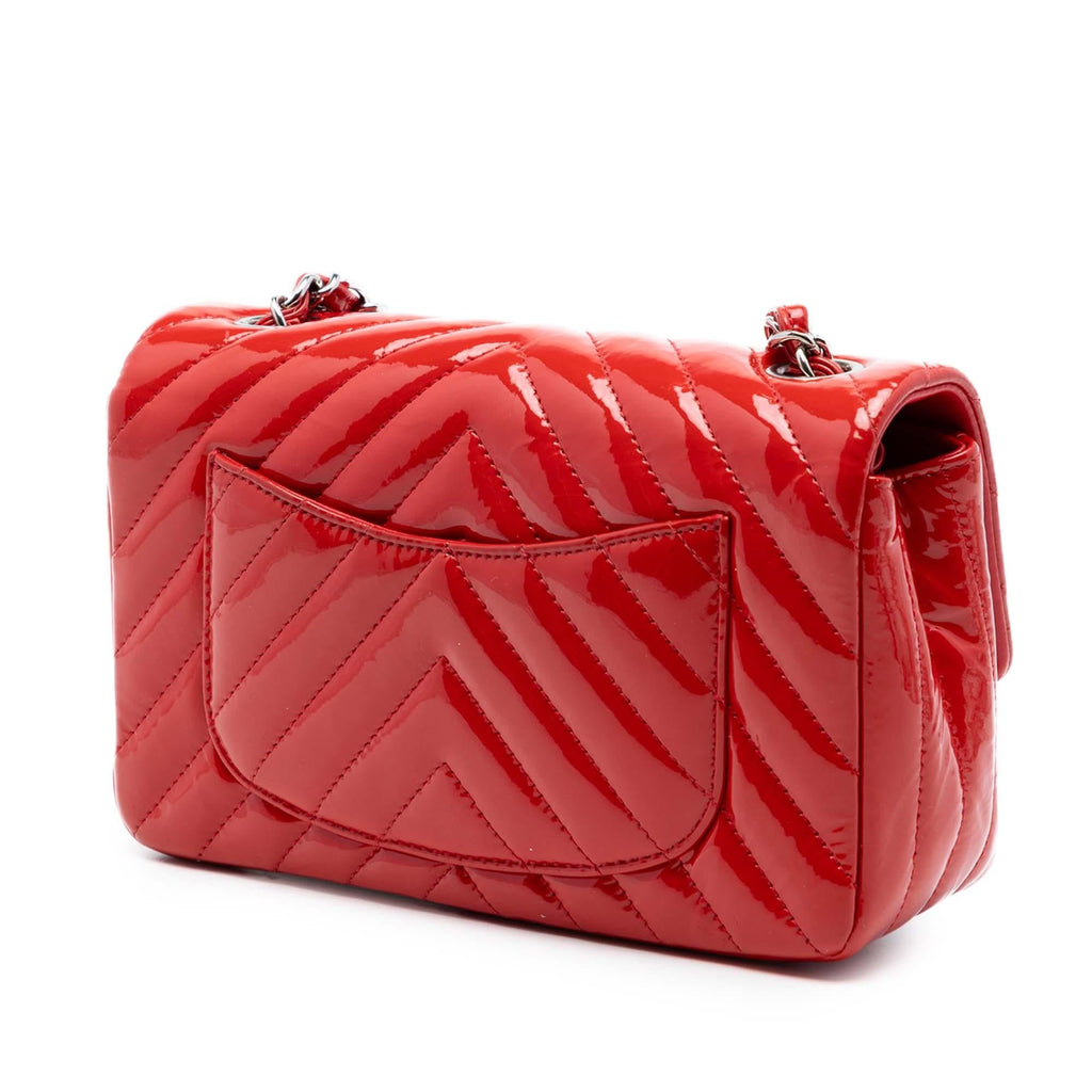 Chanel Mini Rectangular Classic Chevron Patent Single Flap