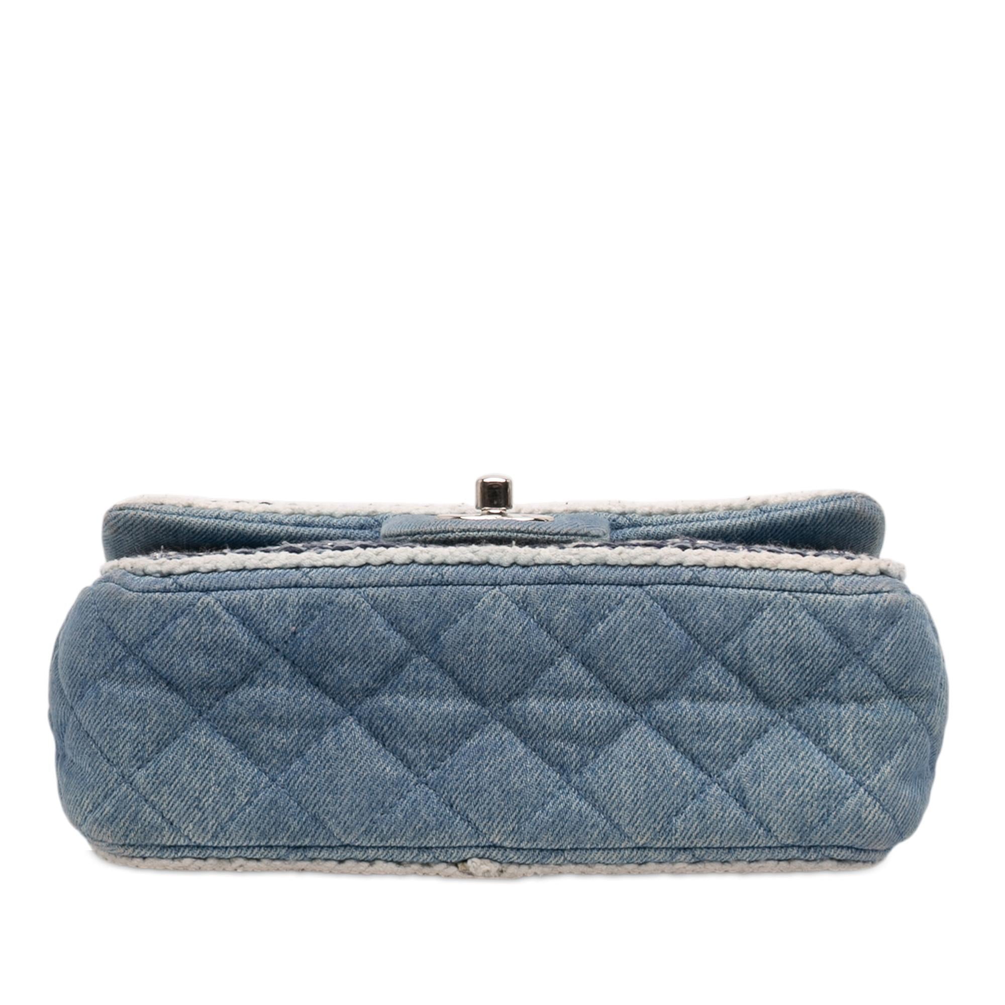 Chanel Mini Rectangular Classic Denim Braided Single Flap