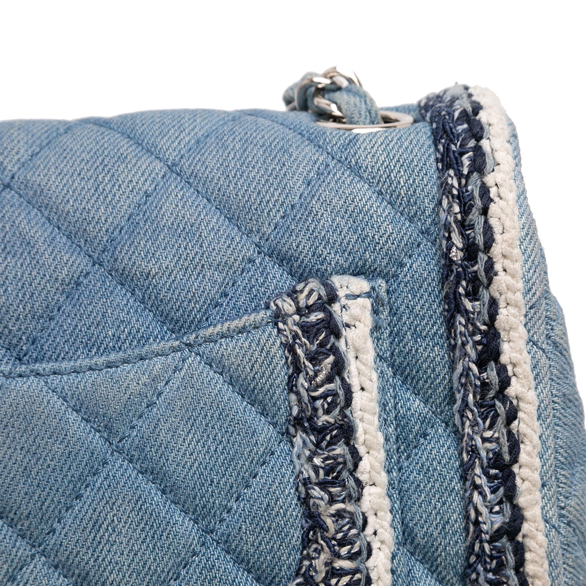 Chanel Mini Rectangular Classic Denim Braided Single Flap