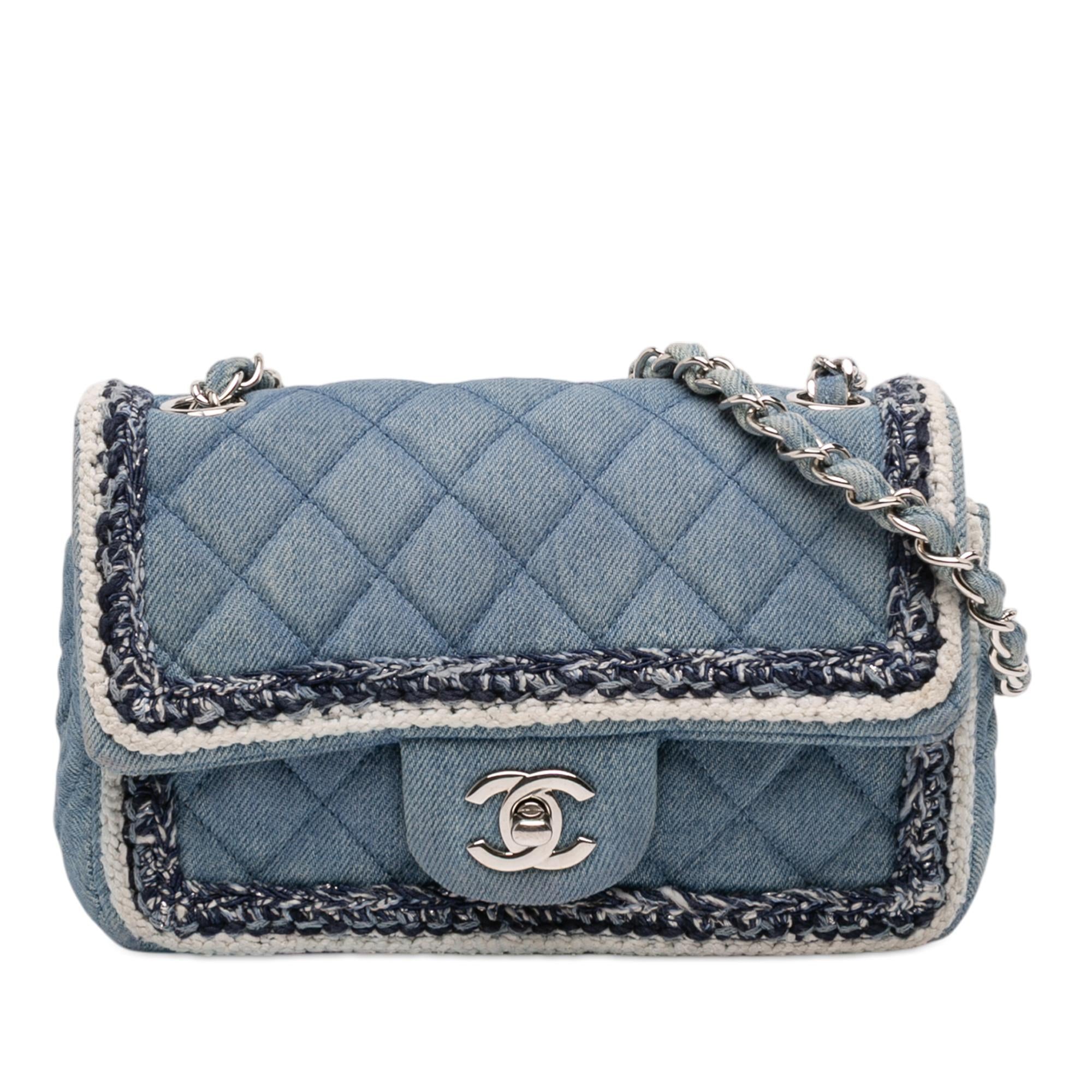 Chanel Mini Rectangular Classic Denim Braided Single Flap