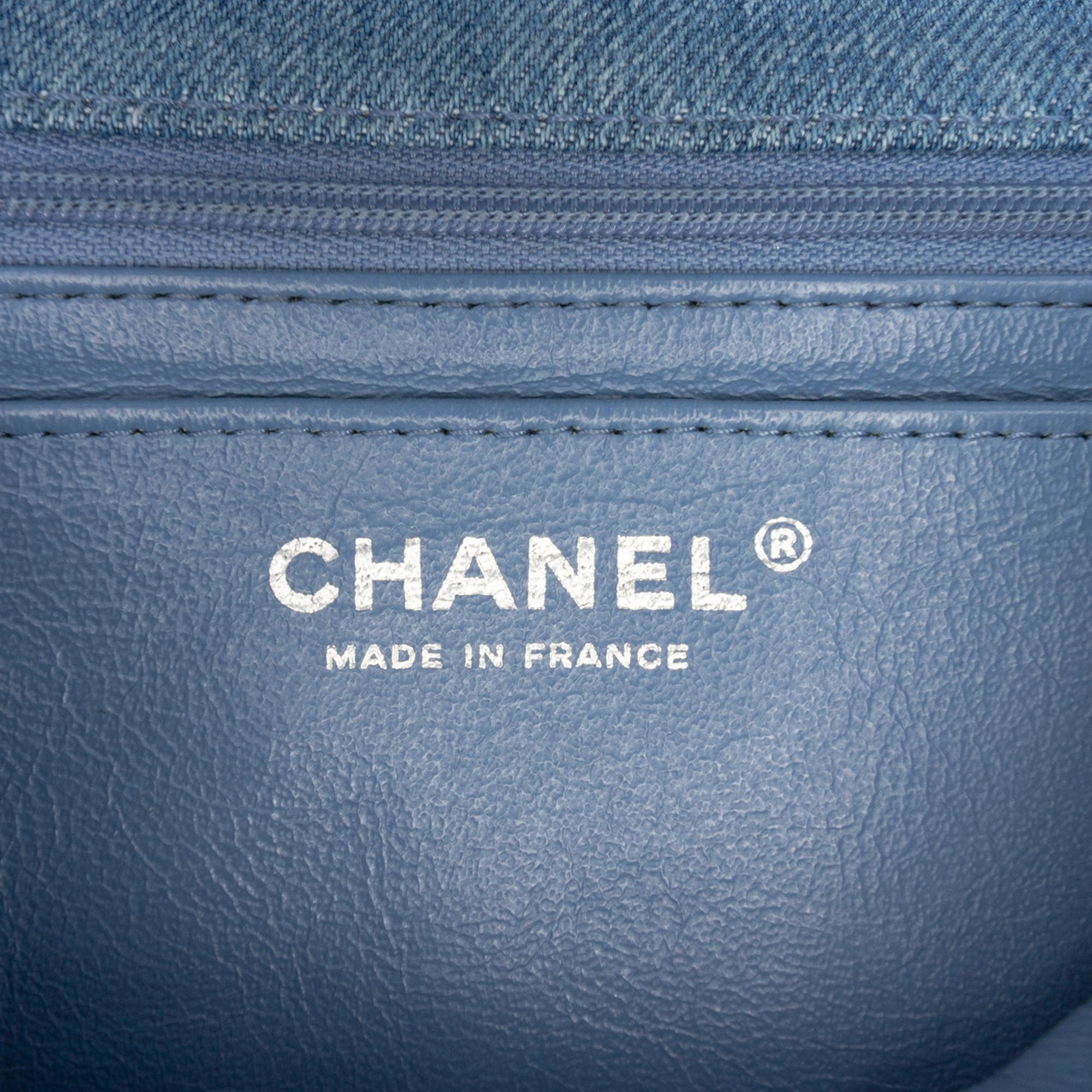 Chanel Mini Rectangular Classic Denim Braided Single Flap