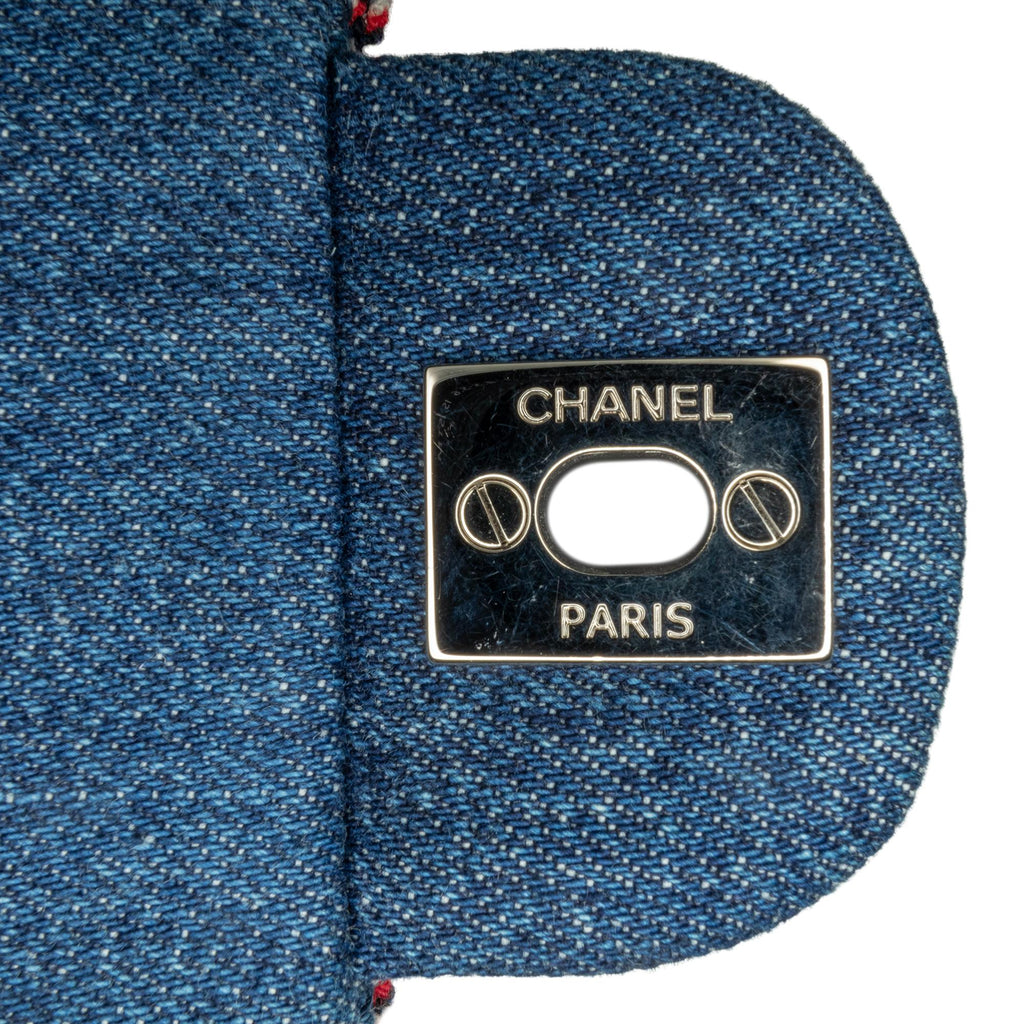 Chanel Mini Rectangular Classic Denim Tweed Framed Single Flap