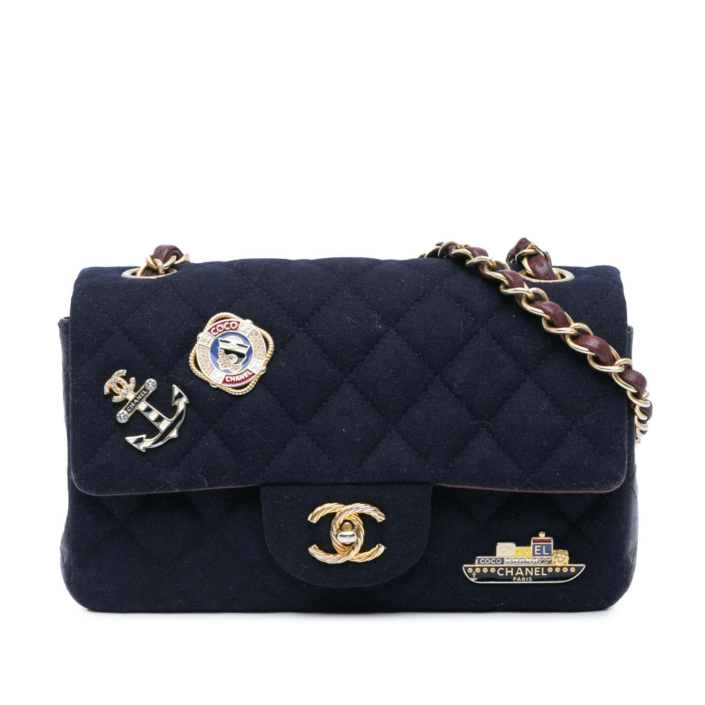 Chanel Mini Rectangular Classic Jersey Sailor Single Flap