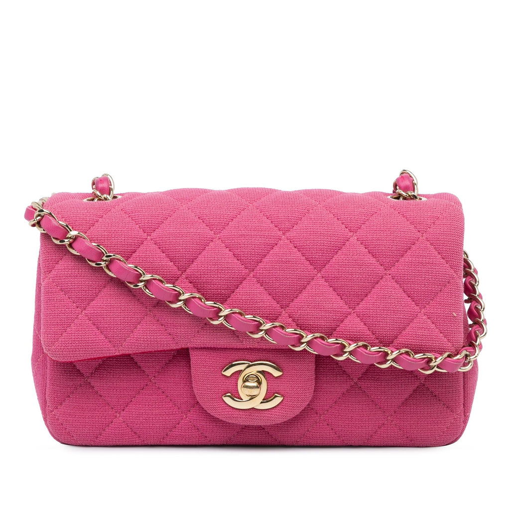 Chanel Mini Rectangular Classic Jersey Single Flap (SHG-WDZmmq)