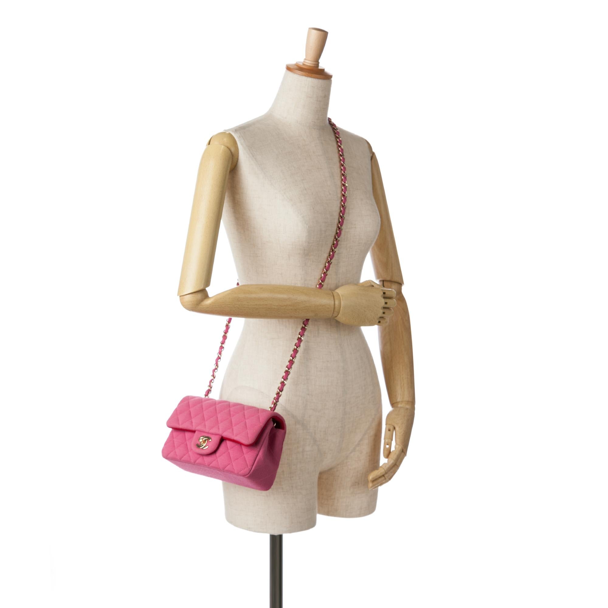 Chanel Mini Rectangular Classic Jersey Single Flap (SHG-WDZmmq)