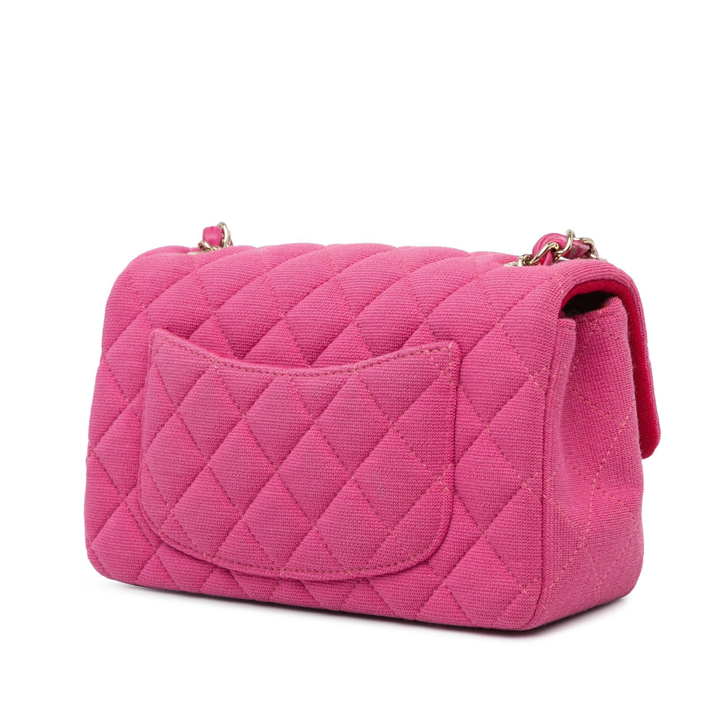 Chanel Mini Rectangular Classic Jersey Single Flap (SHG-WDZmmq)