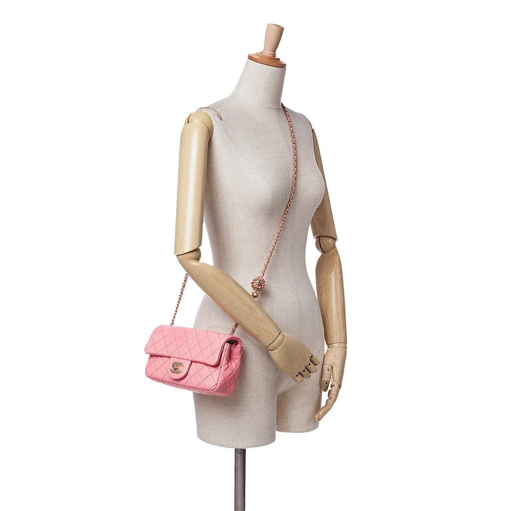 Chanel Mini Rectangular Classic Lambskin Pearl Crush Single Flap