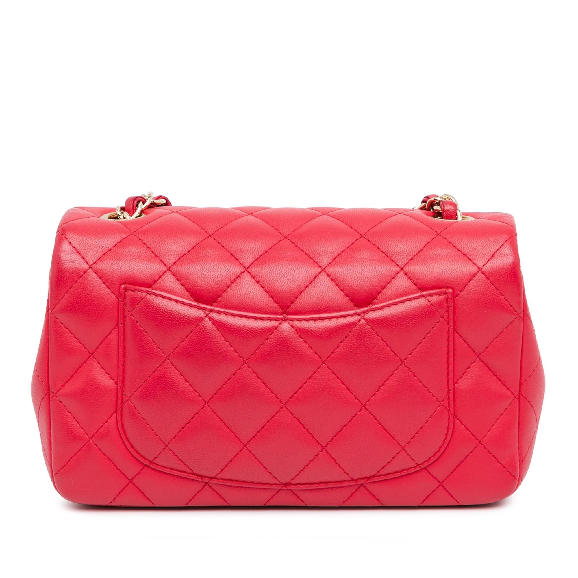 Chanel Mini Rectangular Classic Lambskin Single Flap (SHG-aMDNhD)