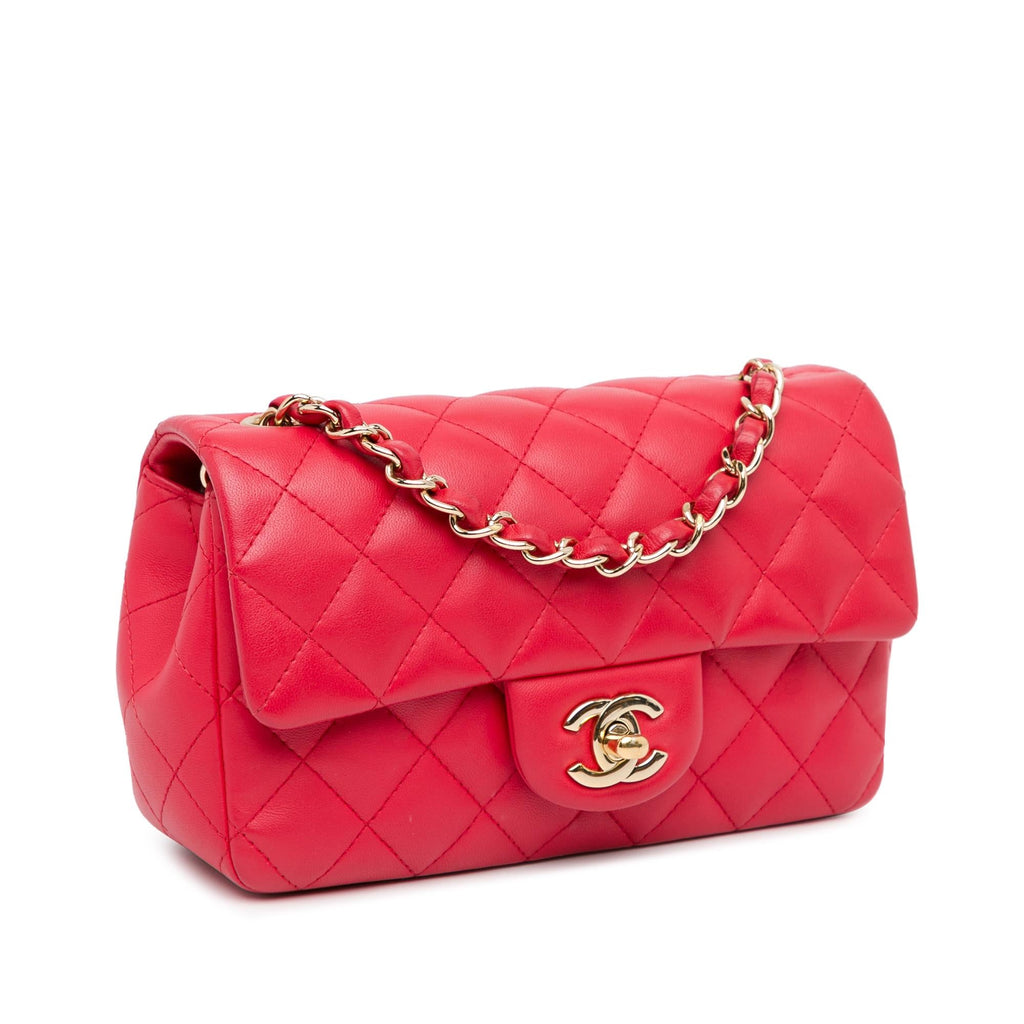 Chanel Mini Rectangular Classic Lambskin Single Flap (SHG-aMDNhD)