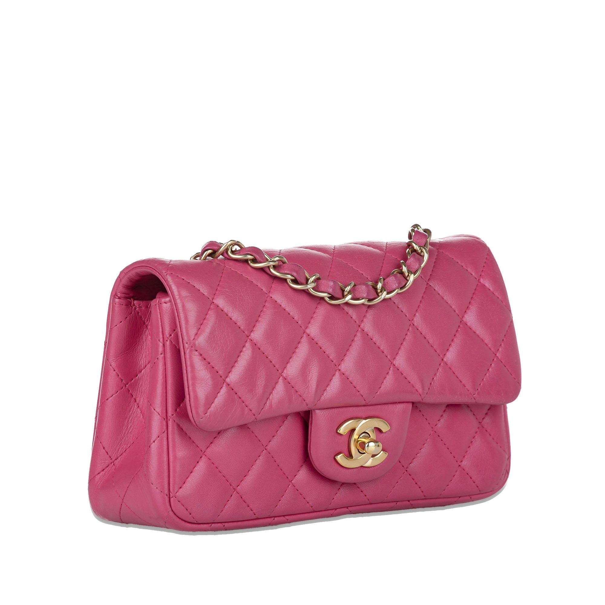 Chanel Mini Rectangular Classic Lambskin Single Flap (SHG-mr1rzU)