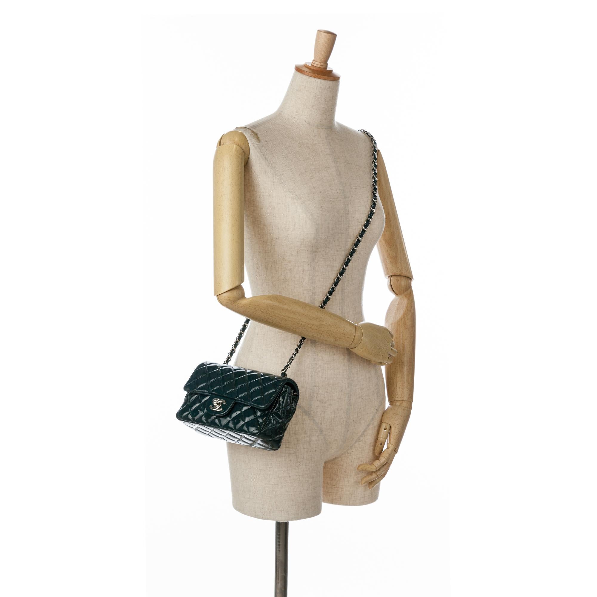 Chanel Mini Rectangular Classic Patent Single Flap (SHG-TPwrWV)