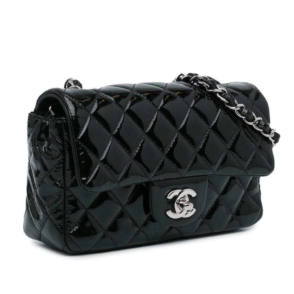 Chanel Mini Rectangular Classic Patent Single Flap (SHG-H2RONy)