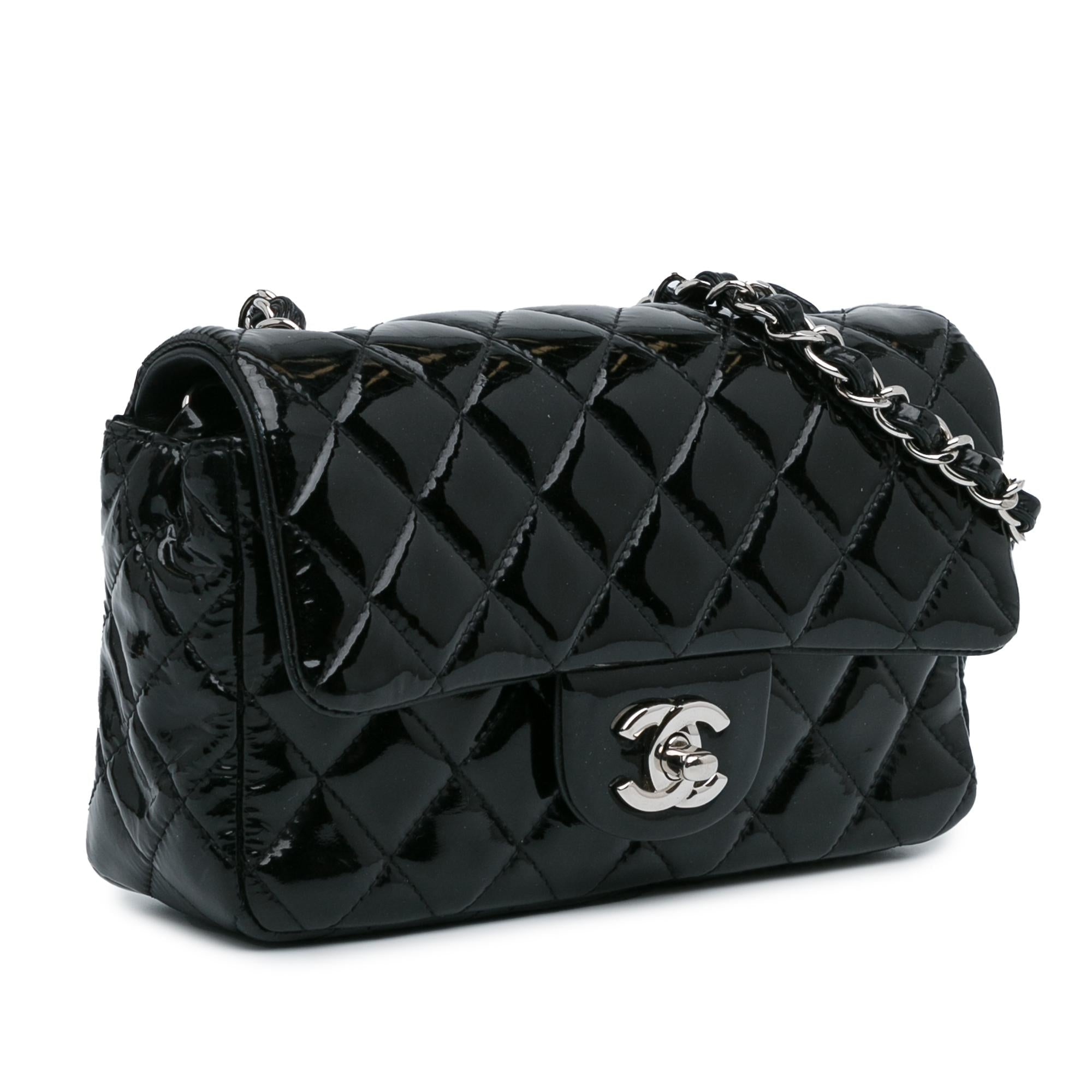 Chanel Mini Rectangular Classic Patent Single Flap (SHG-H2RONy)