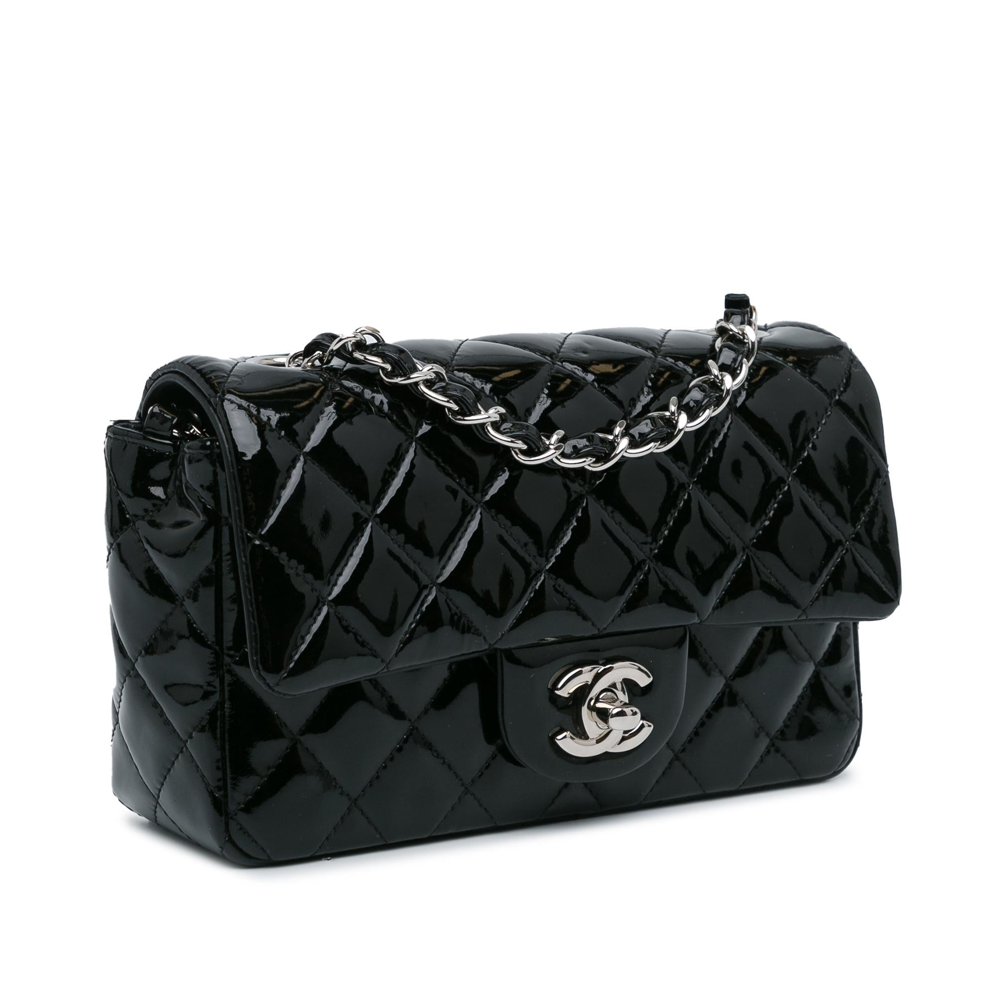 Chanel Mini Rectangular Classic Patent Single Flap (SHG-0ku6lp)