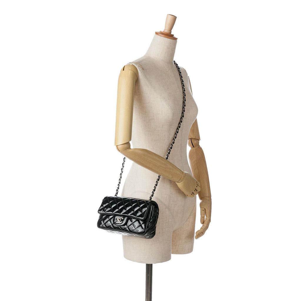 Chanel Mini Rectangular Classic Patent Single Flap (SHG-5JDrQh)