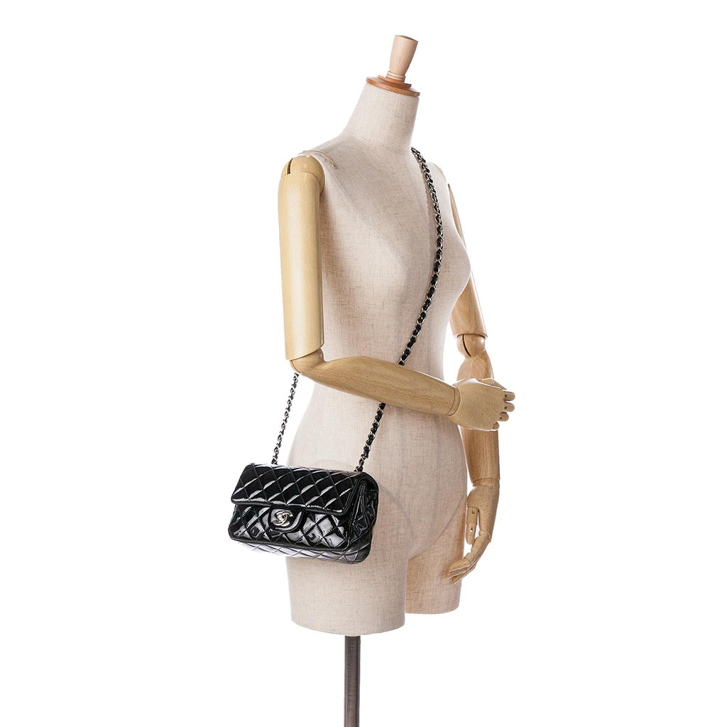 Chanel Mini Rectangular Classic Patent Single Flap (SHG-zYcSdt)
