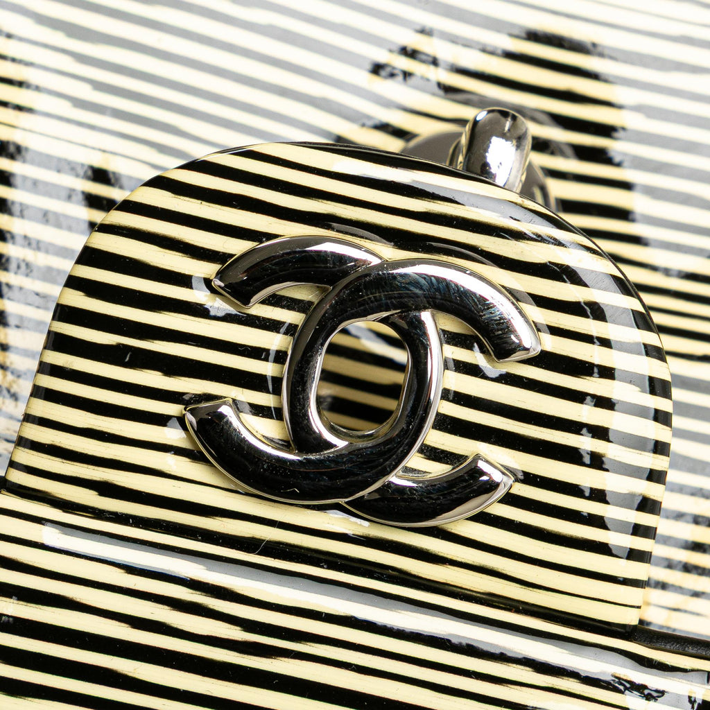 Chanel Mini Rectangular Classic Patent Striped Single Flap