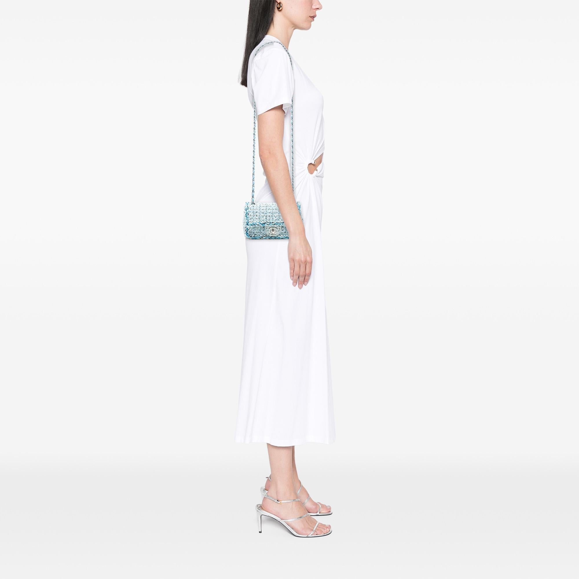 Chanel Mini Rectangular Classic Tweed Braided Single Flap