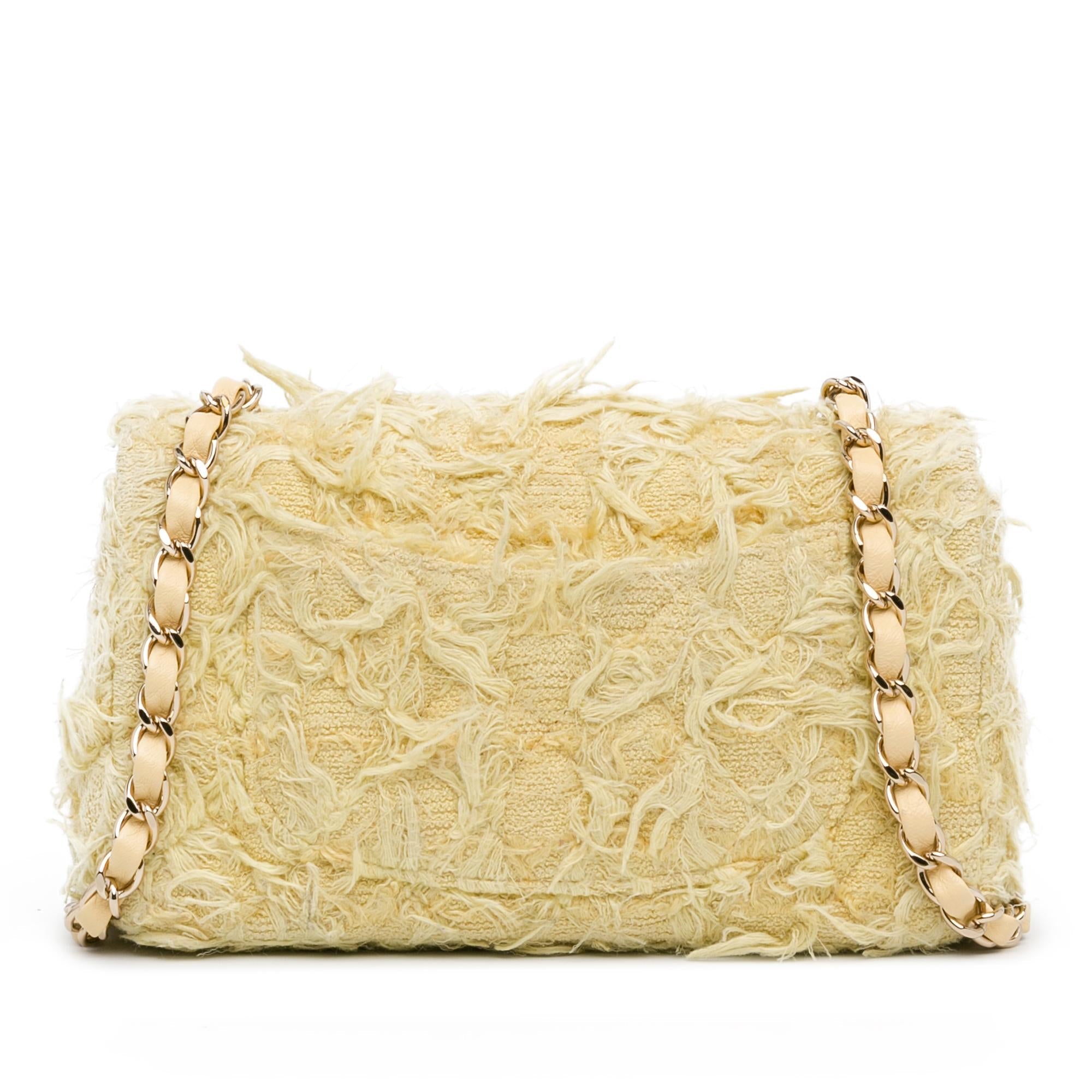 Chanel Mini Rectangular Classic Tweed Fringed Single Flap (SHG-yWp89N)