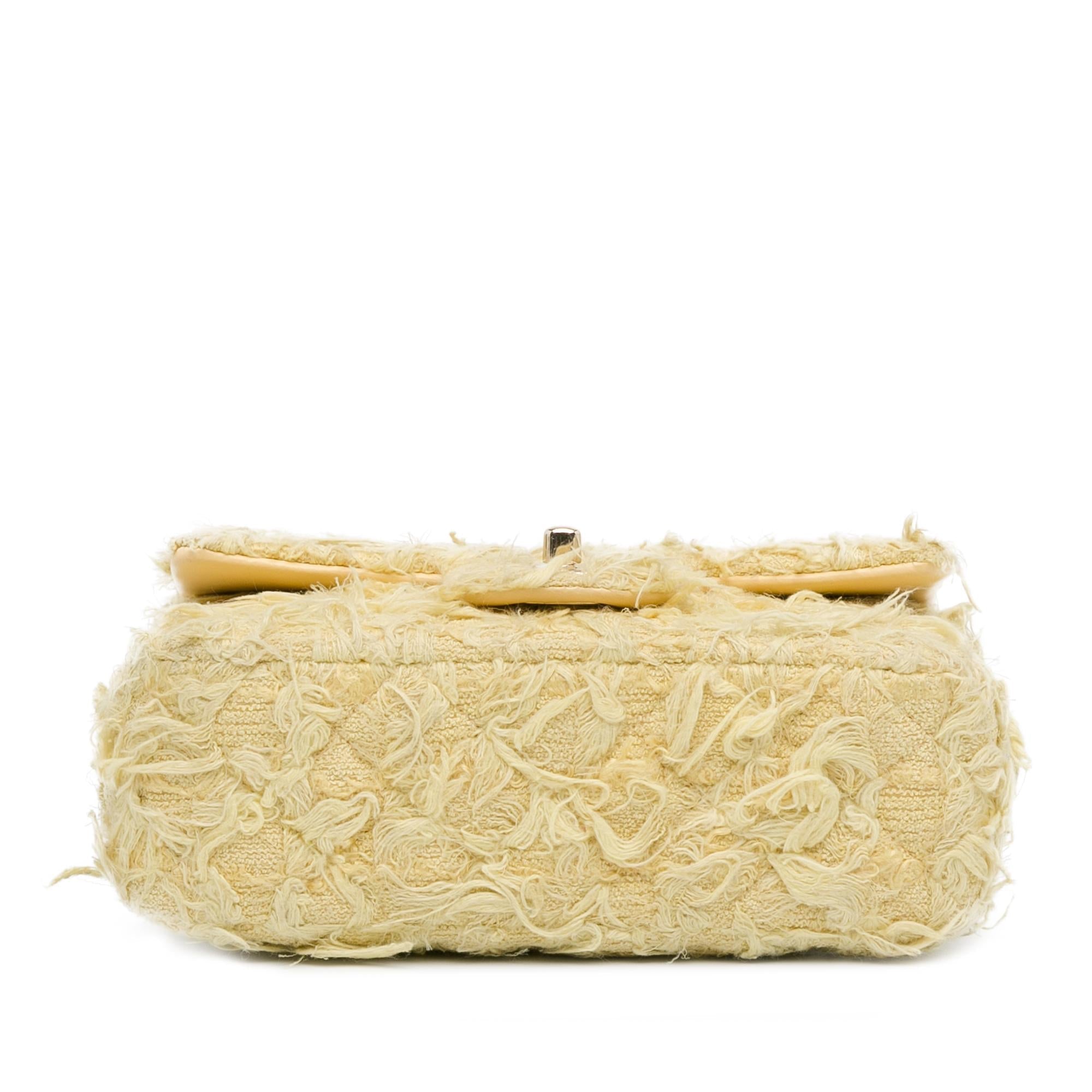 Chanel Mini Rectangular Classic Tweed Fringed Single Flap (SHG-yWp89N)