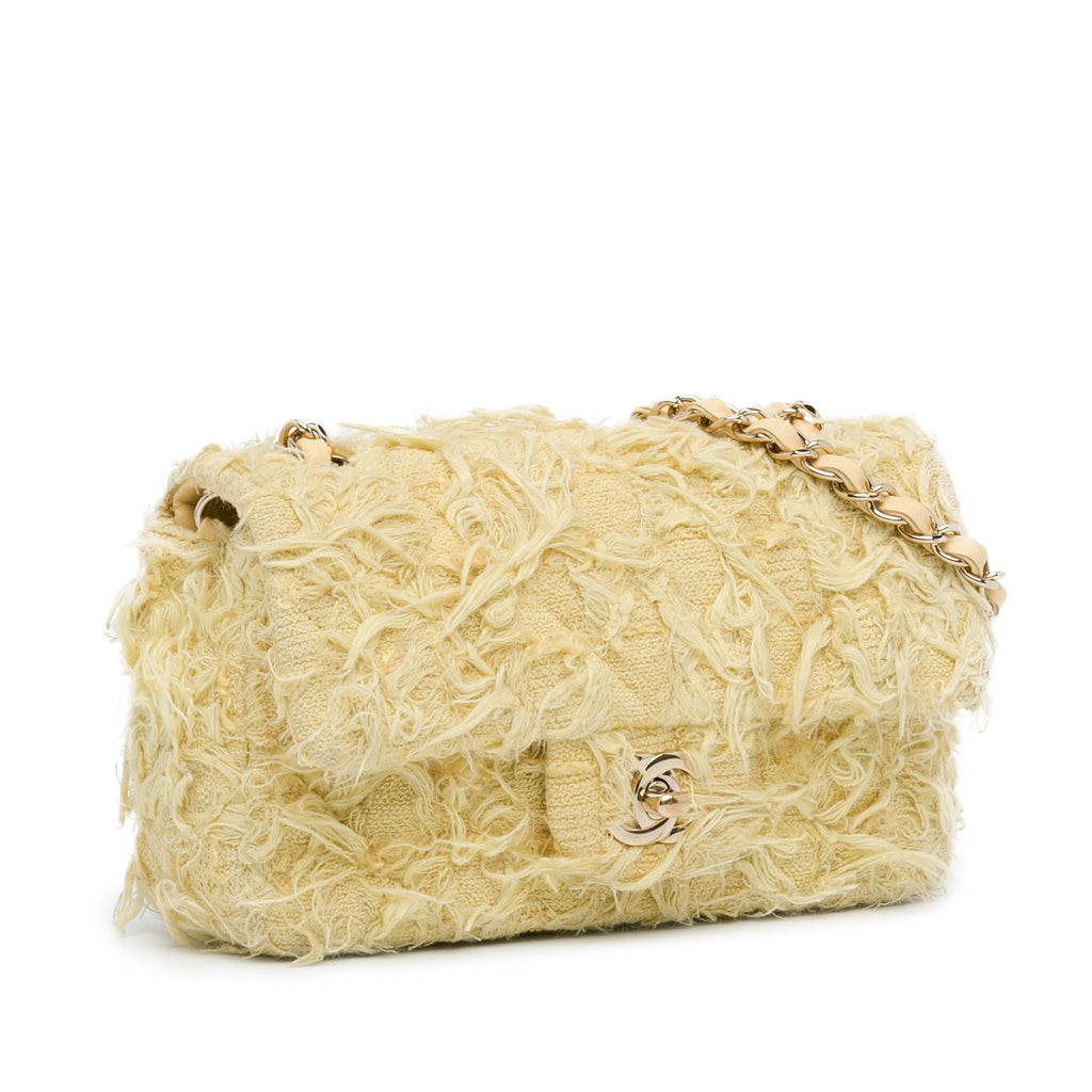 Chanel Mini Rectangular Classic Tweed Fringed Single Flap (SHG-yWp89N)