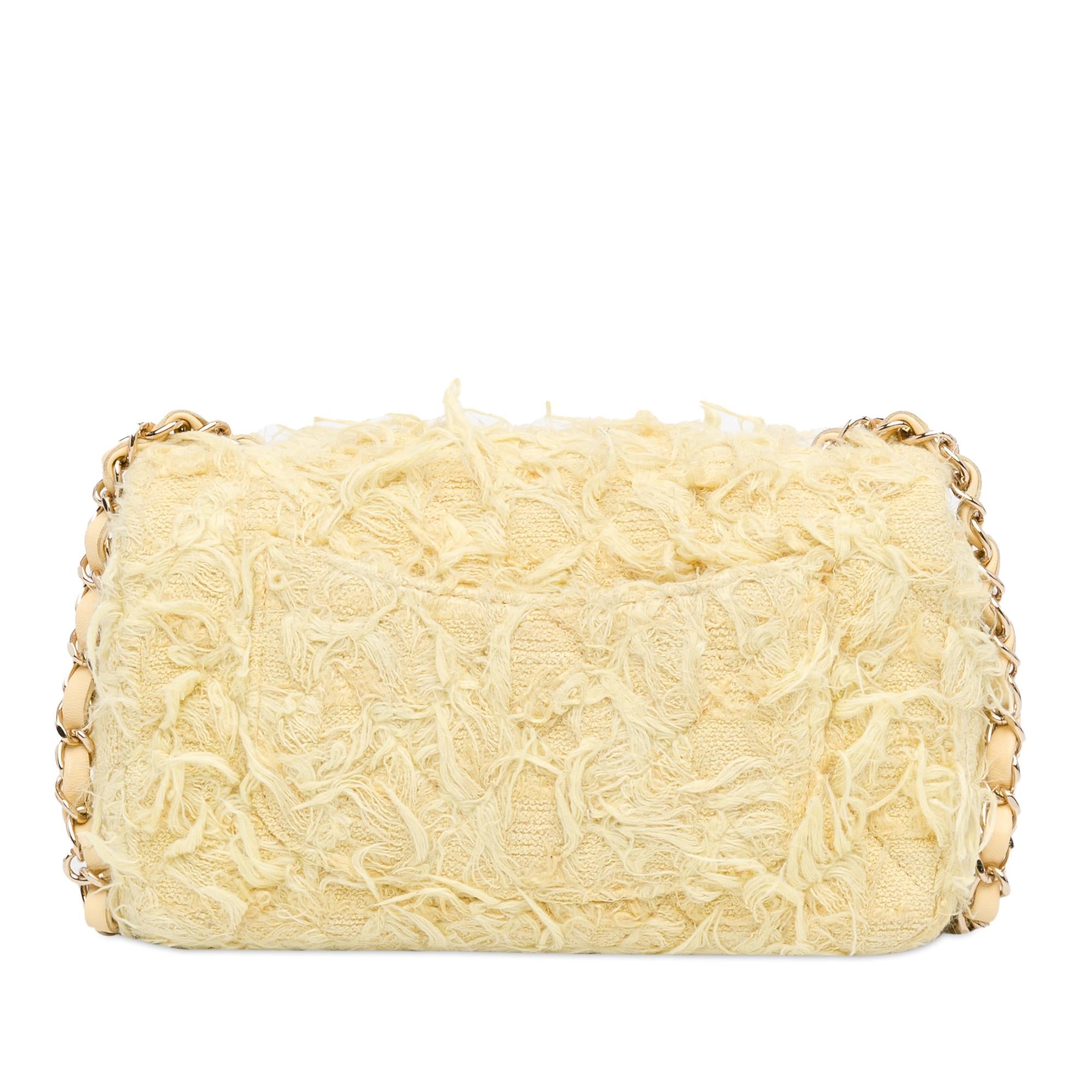 Chanel Mini Rectangular Classic Tweed Fringed Single Flap