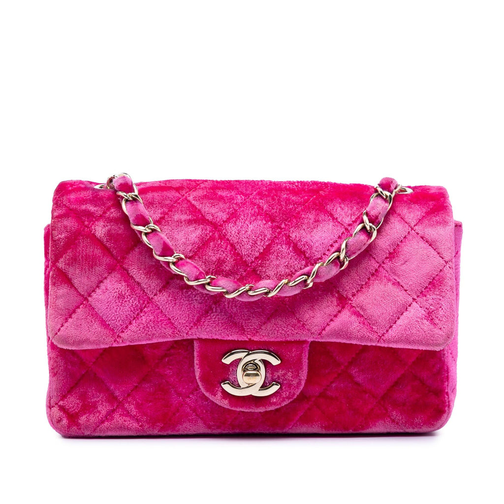 Chanel Mini Rectangular Classic Velvet Single Flap
