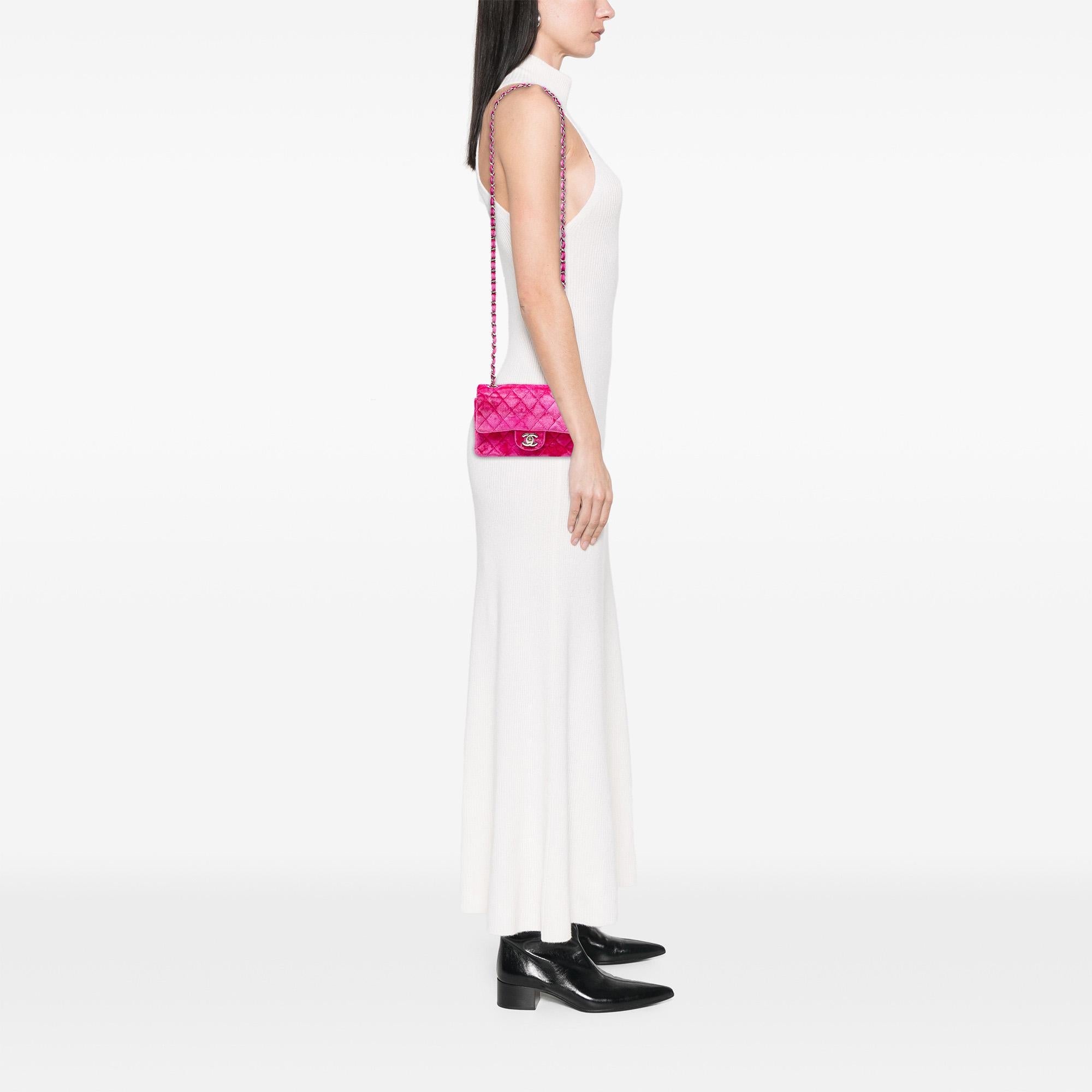 Chanel Mini Rectangular Classic Velvet Single Flap