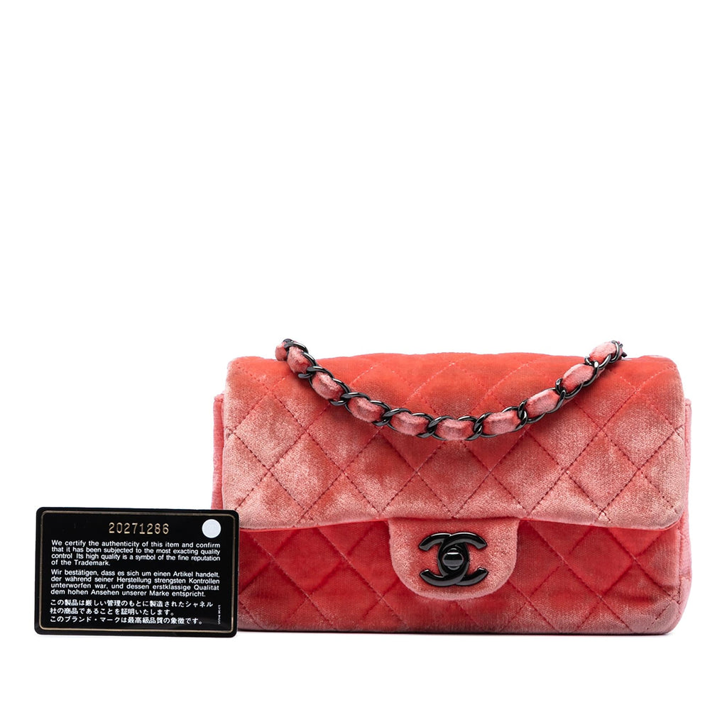 Chanel Mini Rectangular Classic Velvet Single Flap