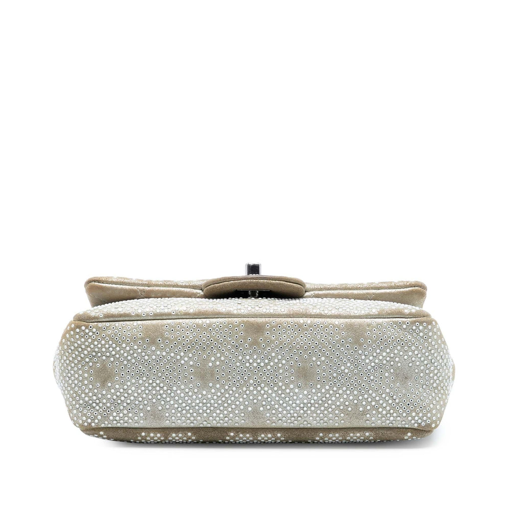 Chanel Mini Rectangular Iridescent Calfskin Strass Embellished Single Flap
