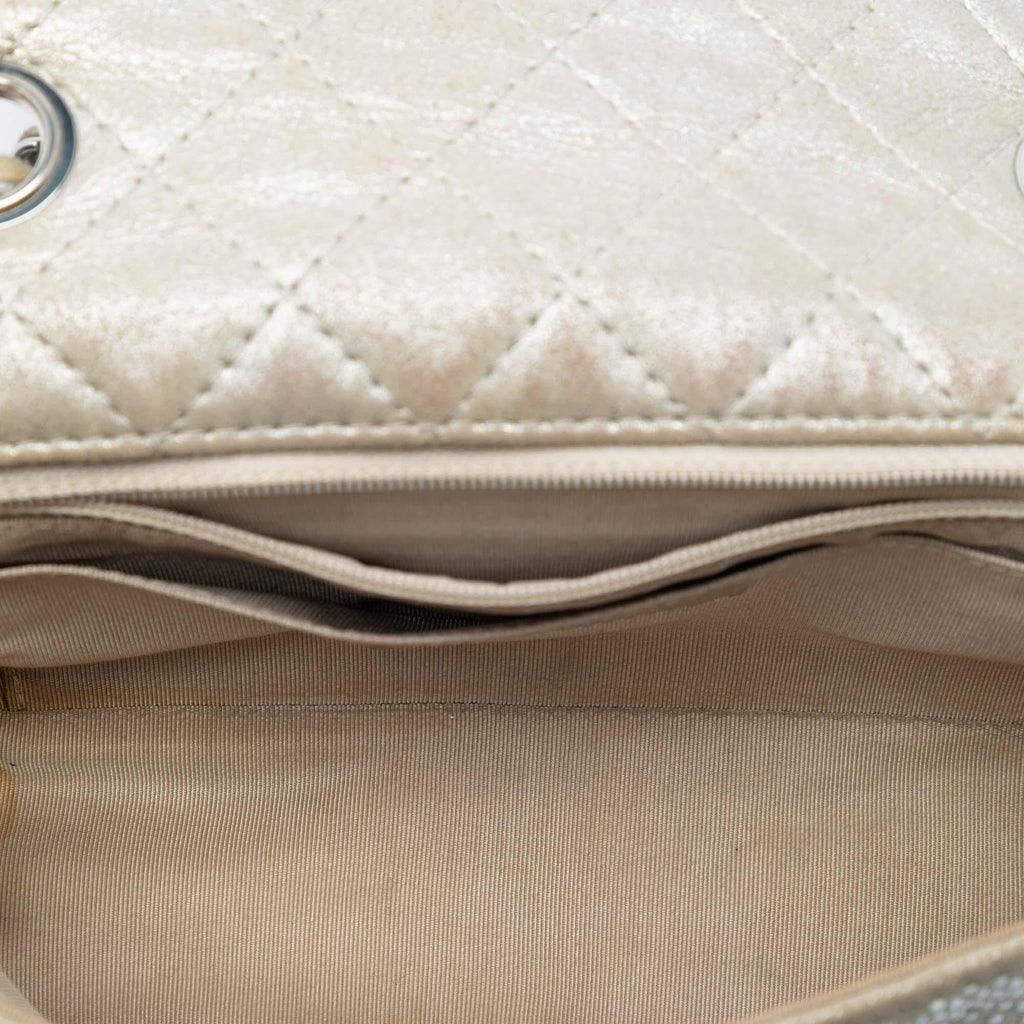 Chanel Mini Rectangular Iridescent Calfskin Strass Embellished Single Flap