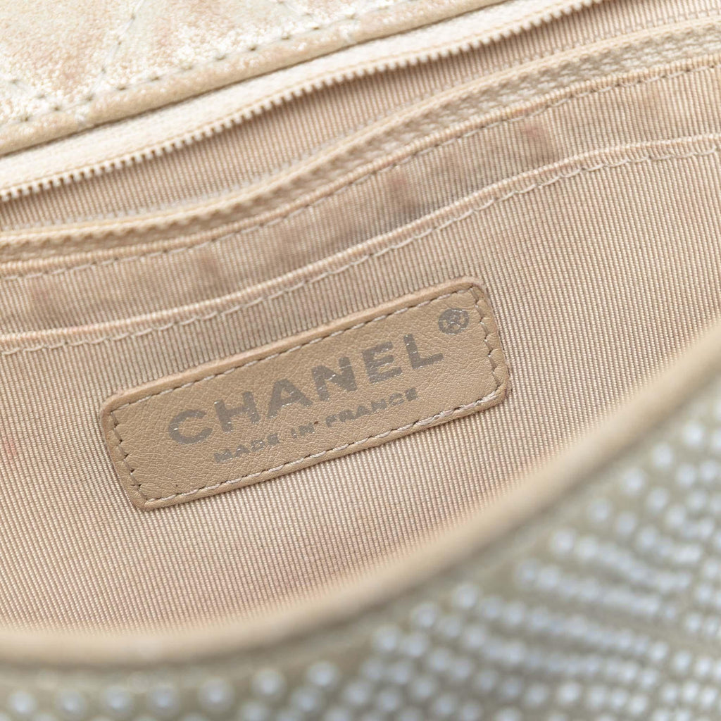 Chanel Mini Rectangular Iridescent Calfskin Strass Embellished Single Flap