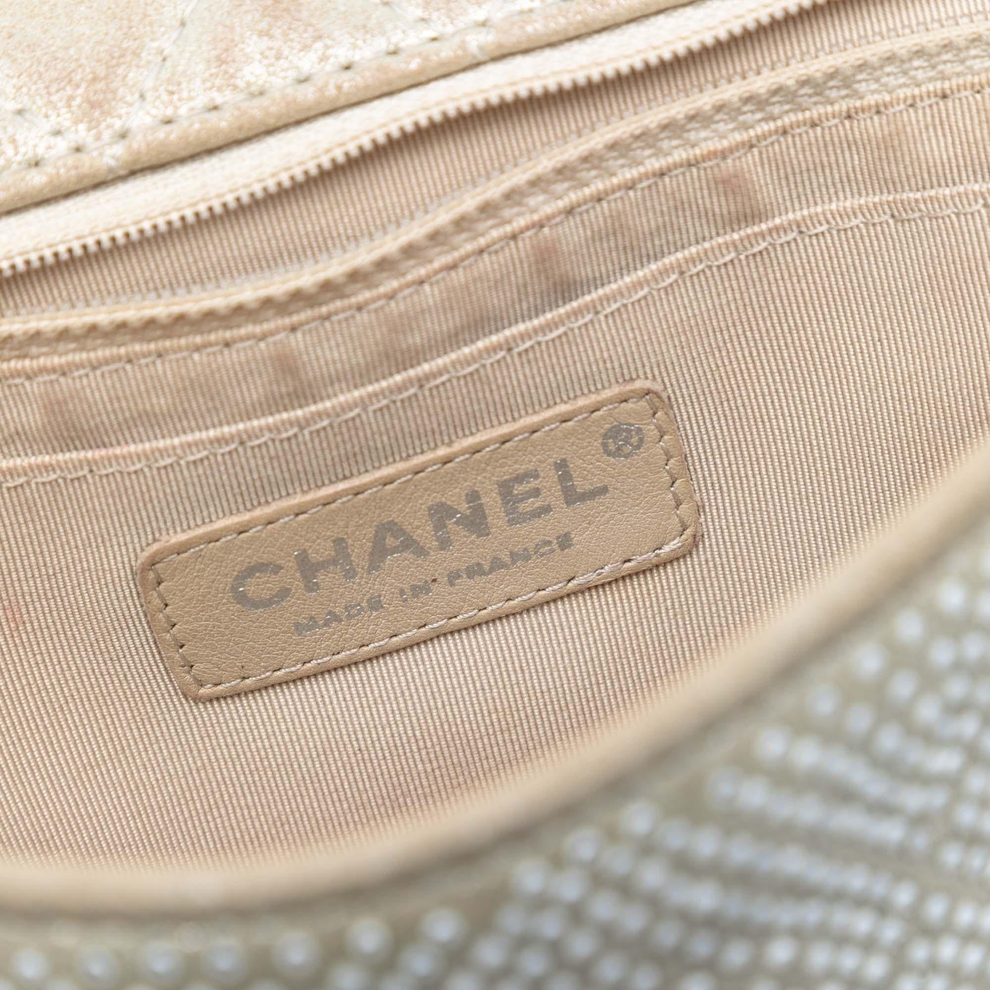 Chanel Mini Rectangular Iridescent Calfskin Strass Embellished Single Flap