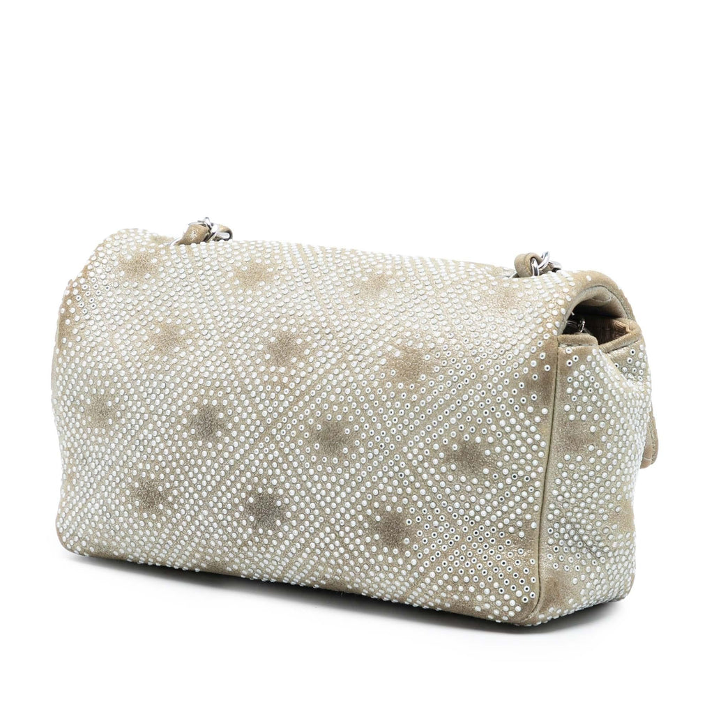 Chanel Mini Rectangular Iridescent Calfskin Strass Embellished Single Flap