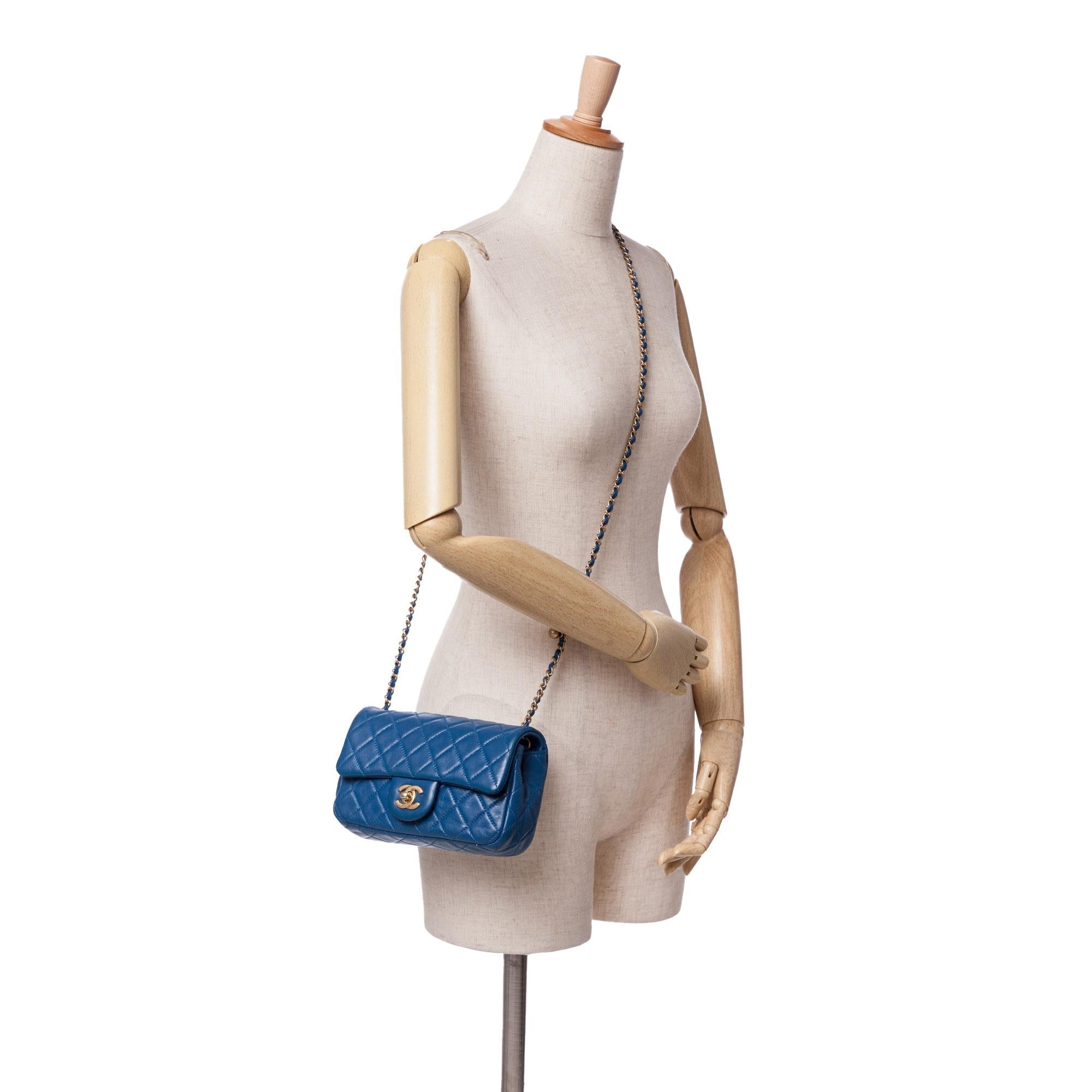 Chanel Mini Rectangular Lambskin Pearl Crush Flap