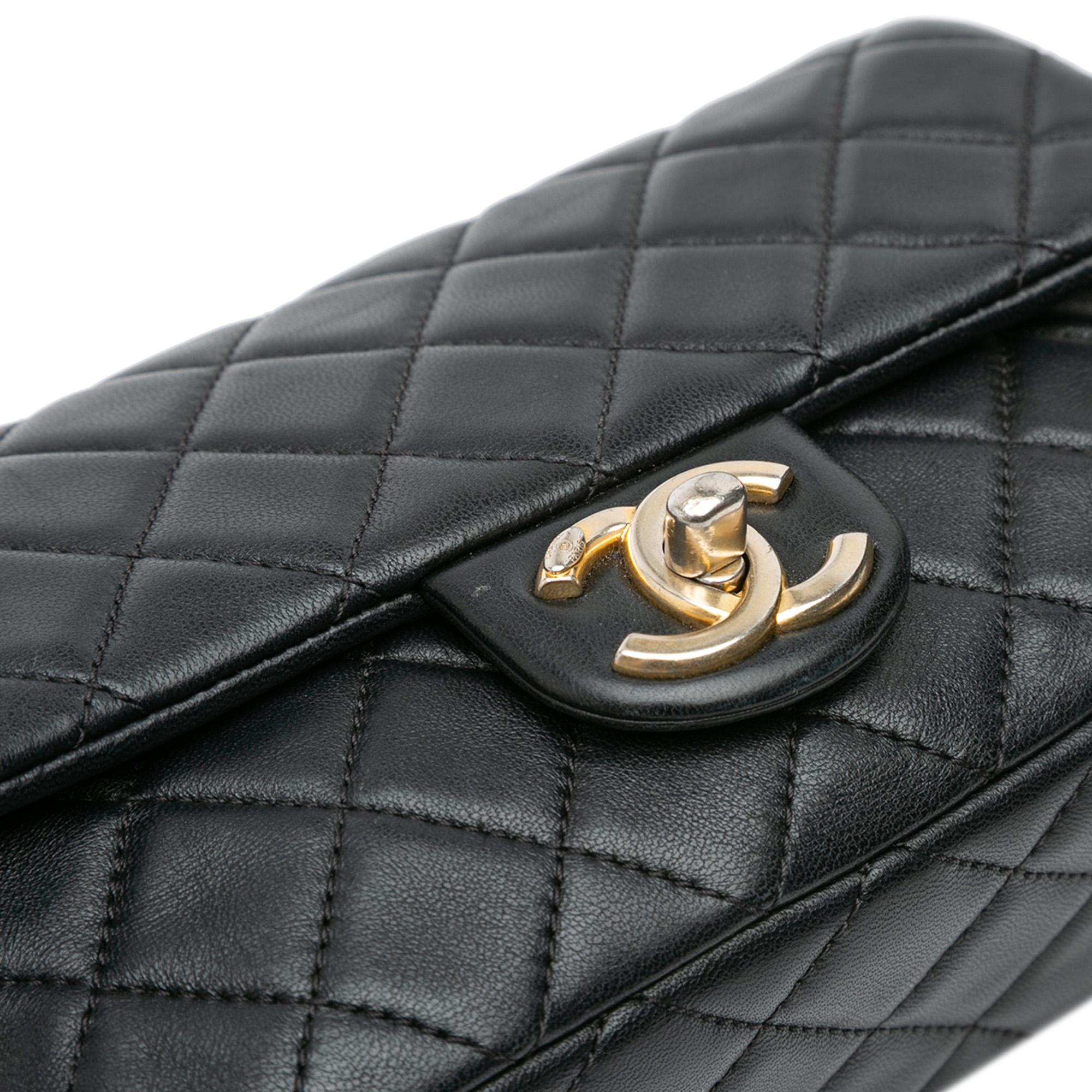 Chanel Mini Rectangular Lambskin Pearl Samba Single Flap