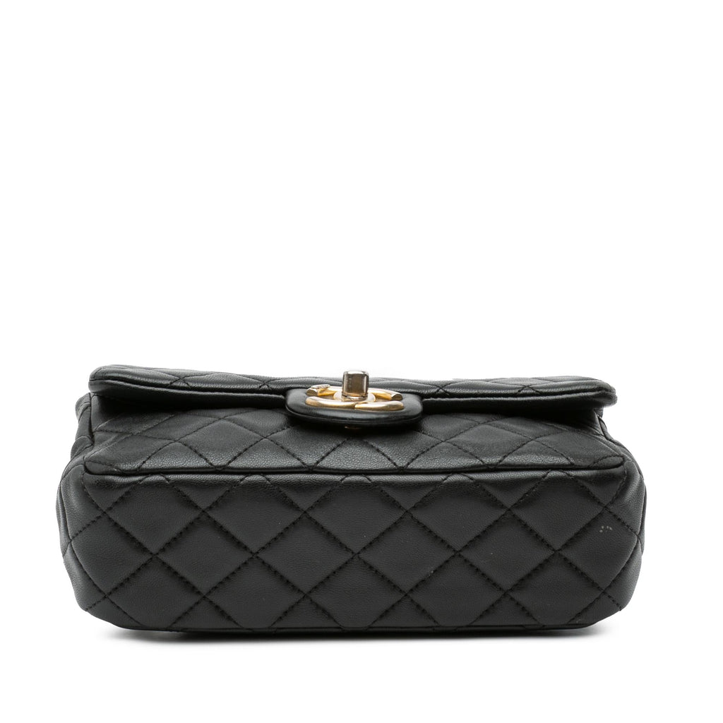 Chanel Mini Rectangular Lambskin Pearl Samba Single Flap
