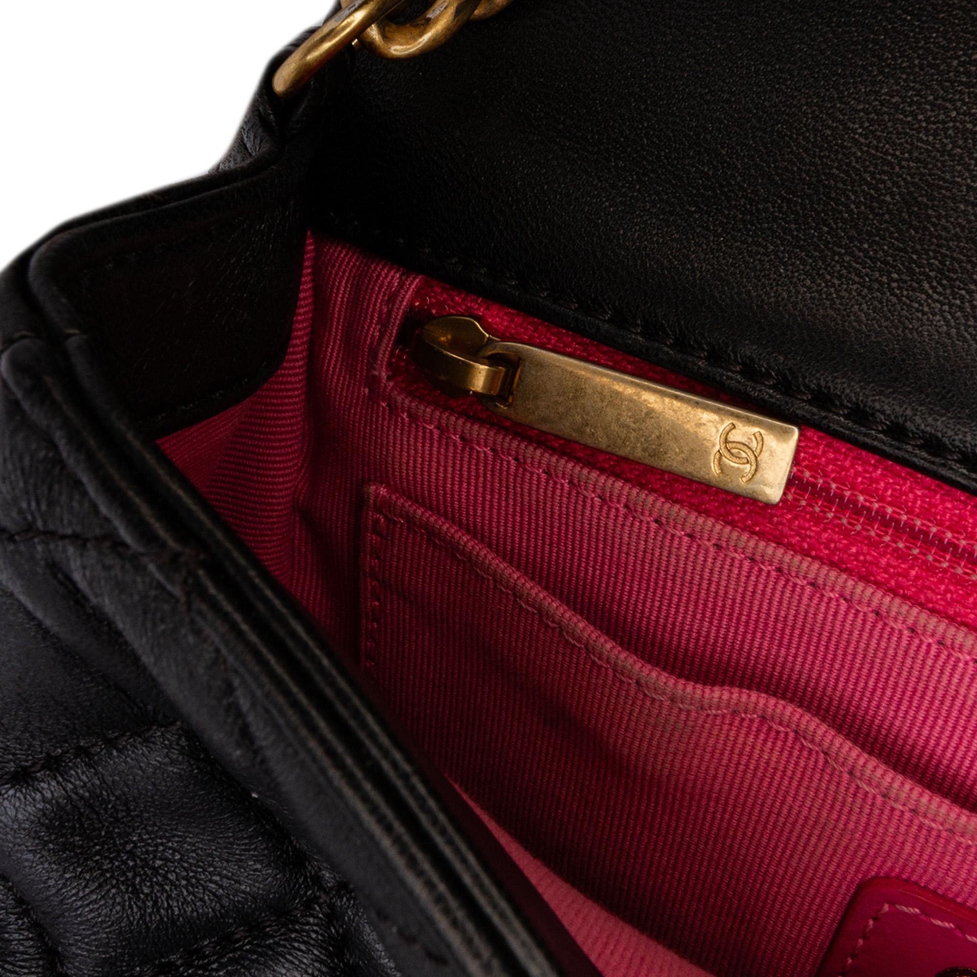 Chanel Mini Rectangular Lambskin Pearl Samba Single Flap